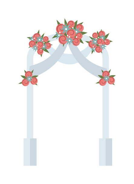 Весільна арка з рожевими трояндами Векторні ілюстрації
 - Вектор, зображення