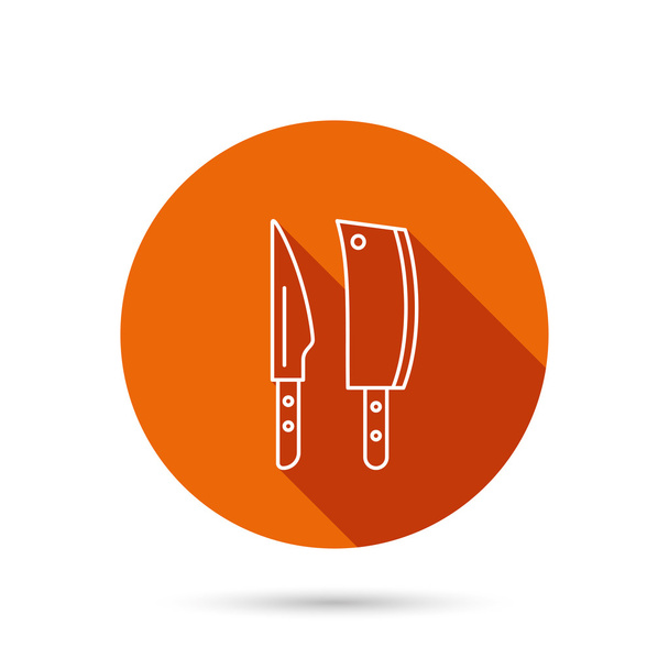 Butcher and kitchen knives icon. - Vector, afbeelding