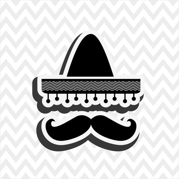 mexikói kultúra ikon tervezés - Vektor, kép
