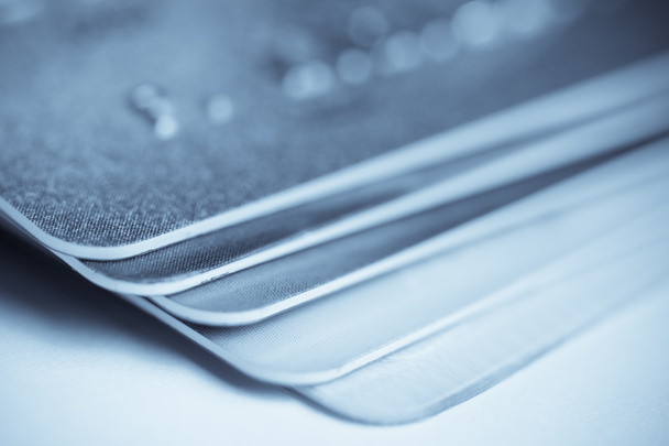 Macro shoot of a credit cards pile - Photo, Image
