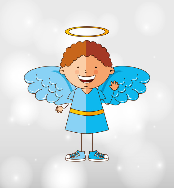 симпатичный дизайн ангела
 - Вектор,изображение