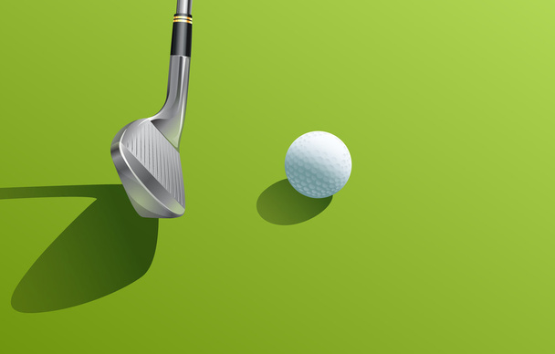 Hierro y pelota de golf
 - Vector, imagen