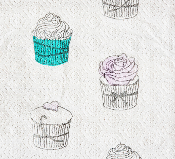 Rouleau de papier essuie-tout de cuisine avec thème cupcakes
 - Photo, image