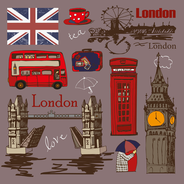 London style design set. - Vector, afbeelding