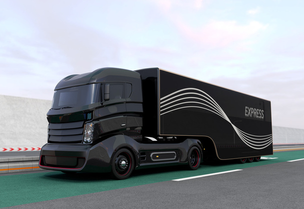 Hybrid truck driving on highway - Photo, Image