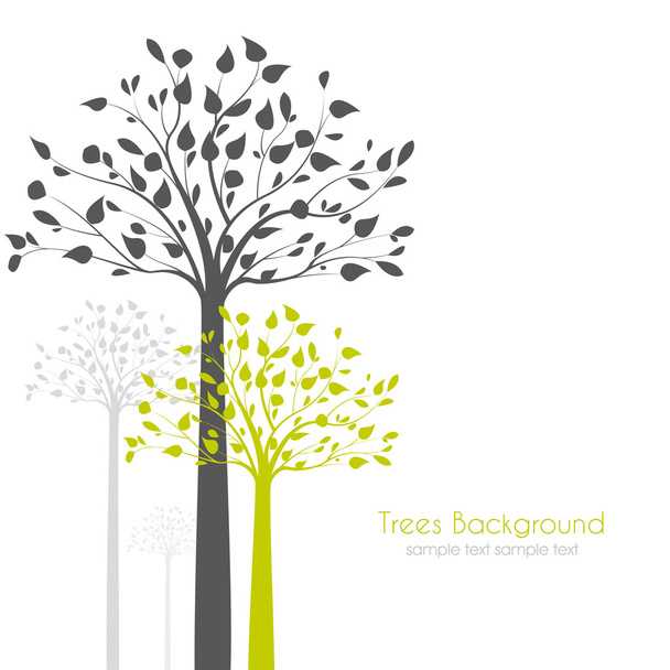 Yapraklı ağaçlar - Vektör, Görsel
