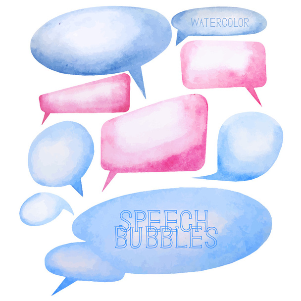 Watercolor speech bubbles - Vector, Image