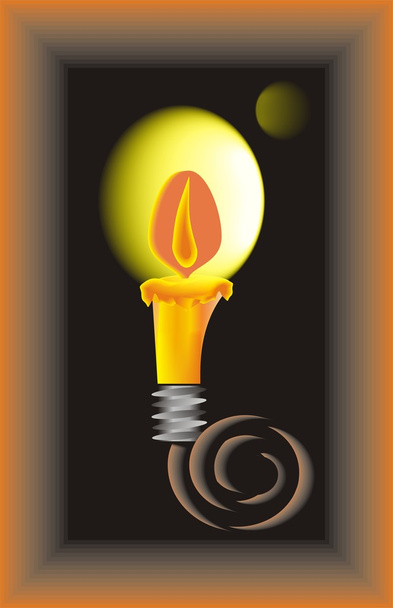 la lampe et bougie - Vecteur, image