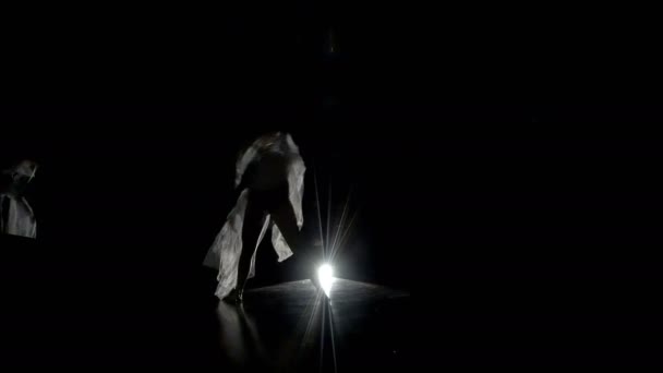 Женщина с вуалью танцует силуэт
 - Кадры, видео