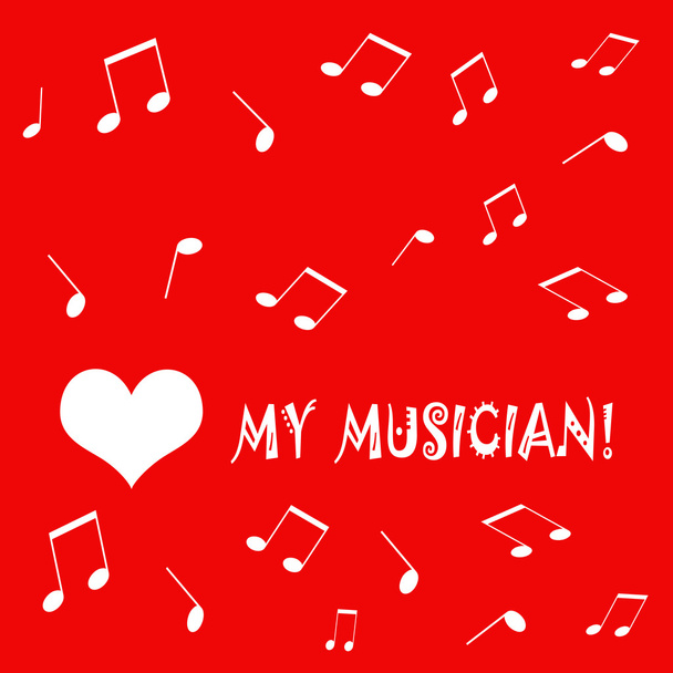 love card for musicians - valentines day card illustration - Photo, Image