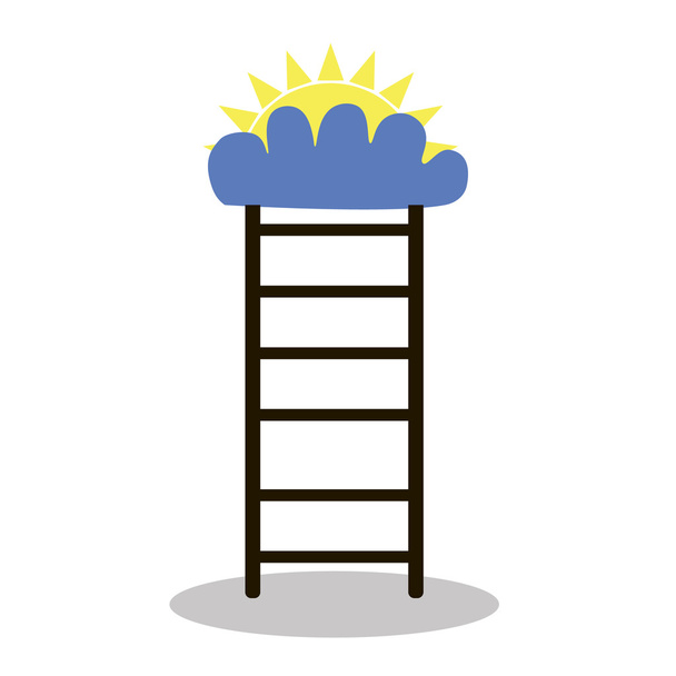 stairs up, the sun, success - Vector, Image