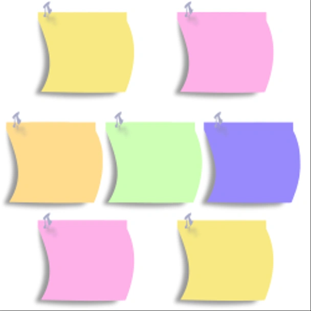 post it in many colors illustration - Photo, Image