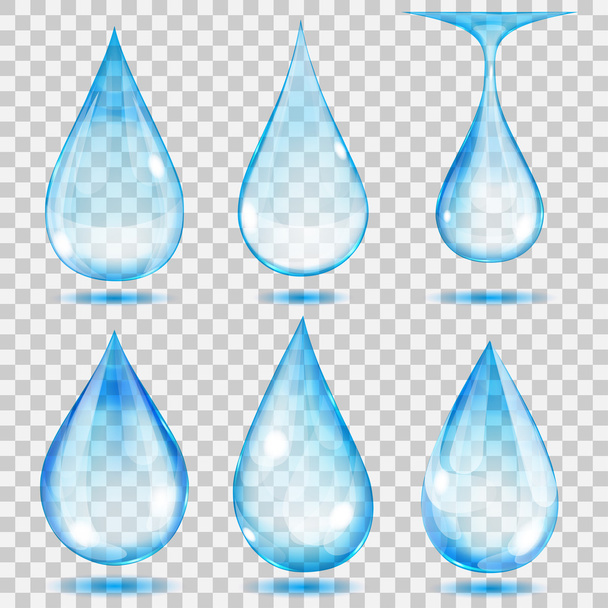 Transparent light blue drops - Vector, Image