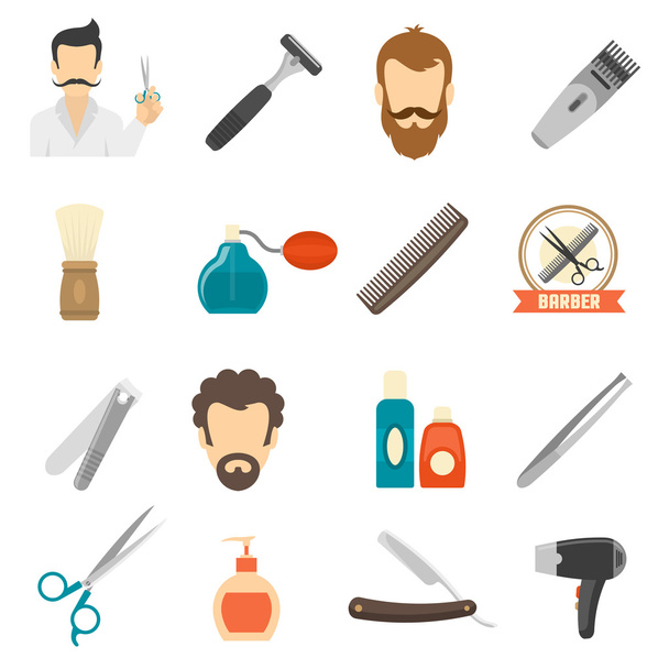 Icone di colore barbiere
 - Vettoriali, immagini