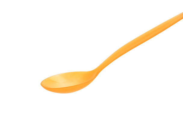 Orange plastic spoon - Photo, Image