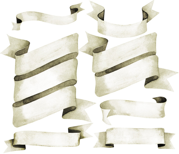 Акварельные белые ленты
 - Фото, изображение