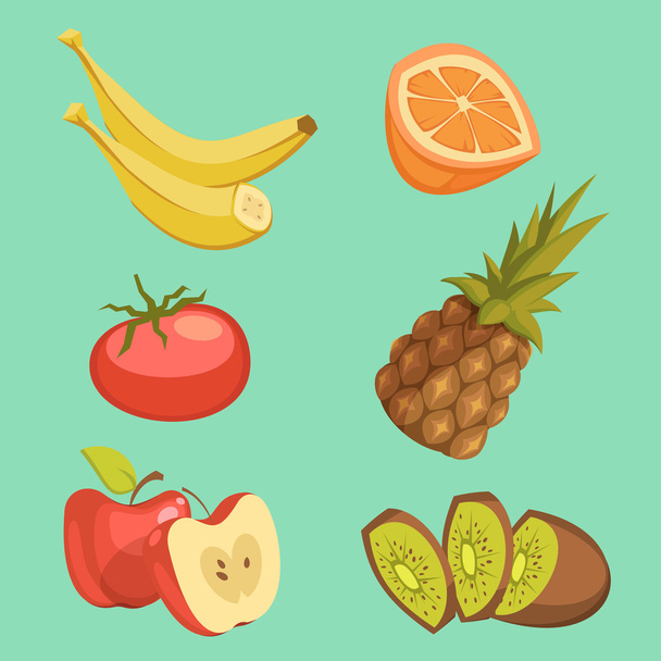 Set di cartoni animati per alimenti sani
 - Vettoriali, immagini