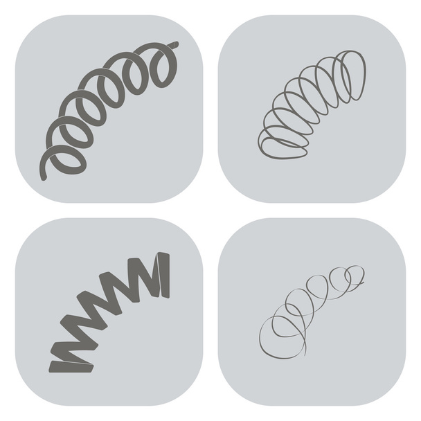 Set di icone monocromatiche con molle
   - Vettoriali, immagini