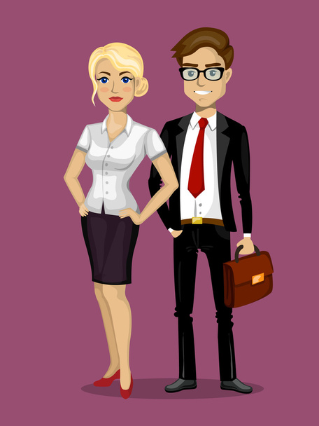 hombre y mujer en estilo de negocio
 - Vector, Imagen