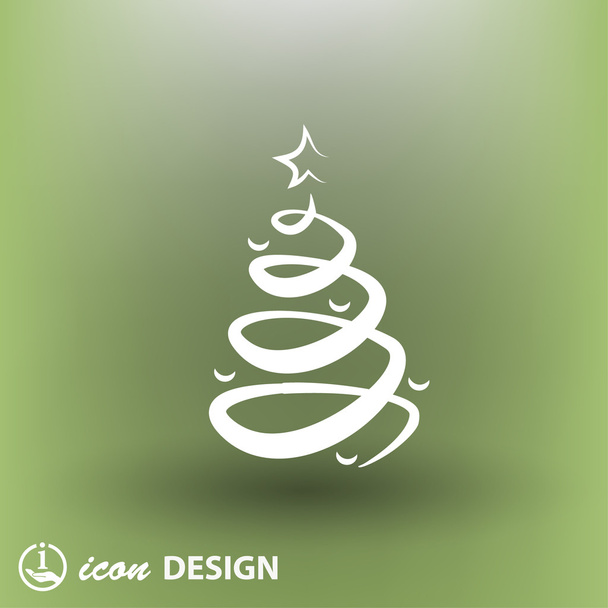Pictograph of christmas tree - Vector, imagen