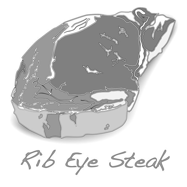 rib eye steak vector isolated - Vector, Image