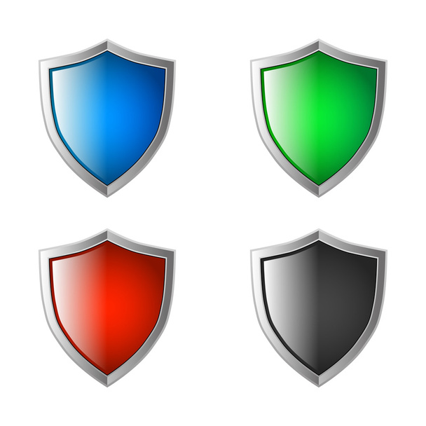 Set of shield icons - Vector, Imagen