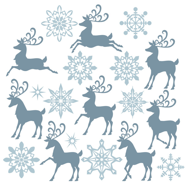 Christmas reindeer vector cartoon illustration - Вектор,изображение