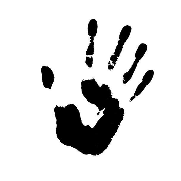 Absztrakt színes kéz nyomtatási fehér háttér. Vektoros illusztráció. - Vektor, kép