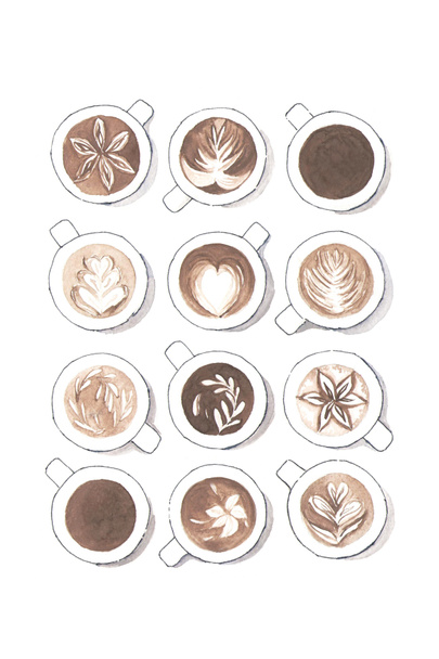 Kaffeetassen-Muster - Foto, Bild