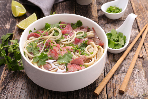 noodles and beef soup - Photo, Image