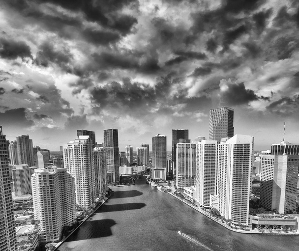 Downtown Miami skyline, beautiful aerial view on a sunny day - Photo, Image