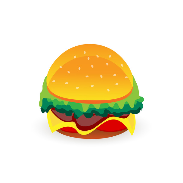 cheeseburger isolé sur blanc
 - Vecteur, image