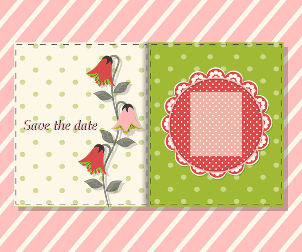 Vector floral greeting card Save the date - Вектор, зображення
