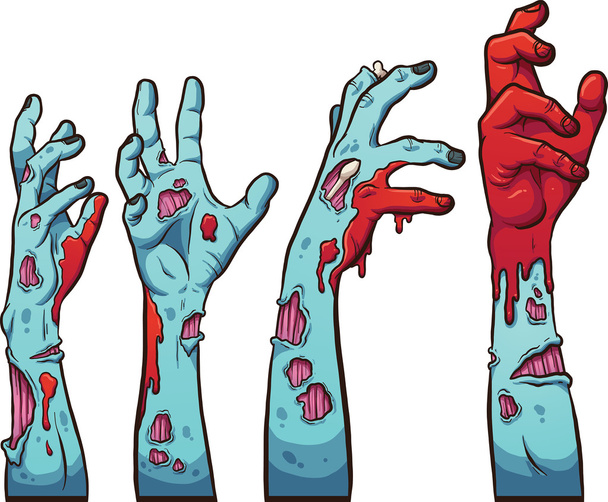 руки зомби мультфильм - Вектор,изображение