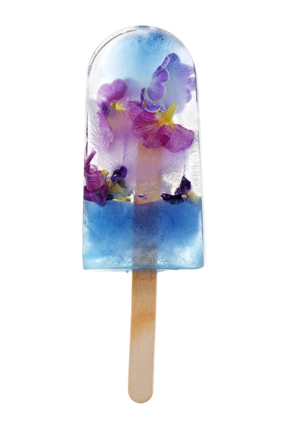 zelfgemaakte eetbare bloem ice pop, popsicle - Foto, afbeelding