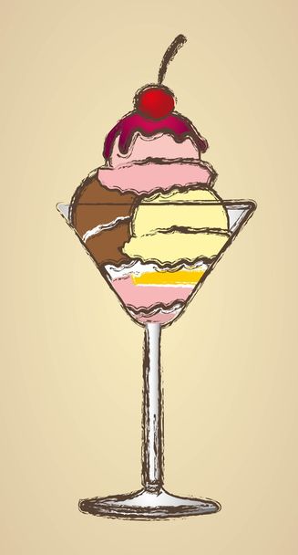 crème glacée de bord grunge
 - Vecteur, image