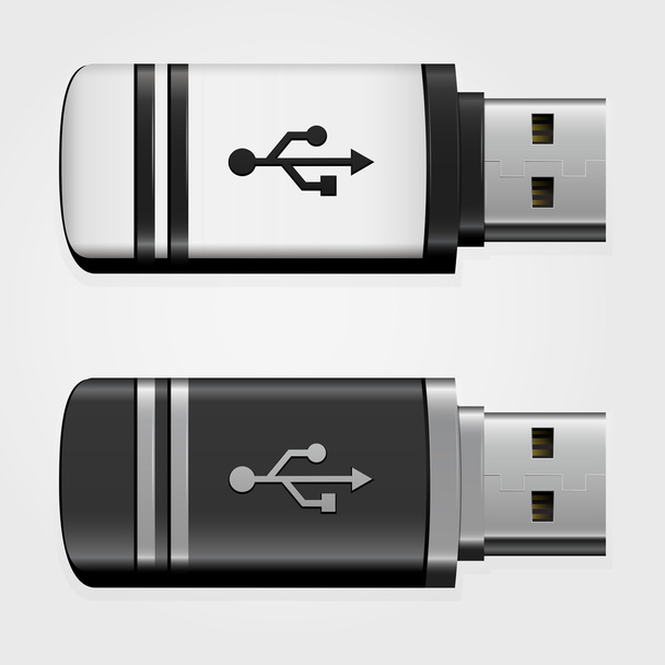 Vector isolated USB pen drives - Wektor, obraz