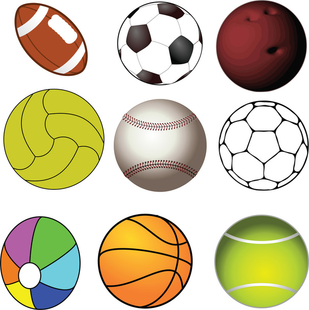 sport ballen collectie - Vector, afbeelding