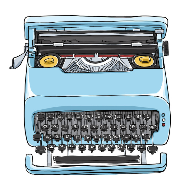 rare vintage Typewriter  art illustration - Photo, Image
