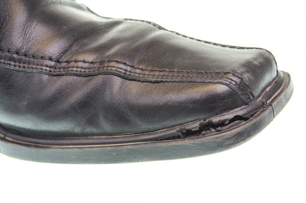 oude zwarte schoen - Foto, afbeelding