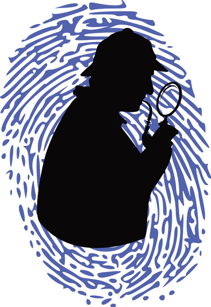 Detective on thumbprint - Vector, Image