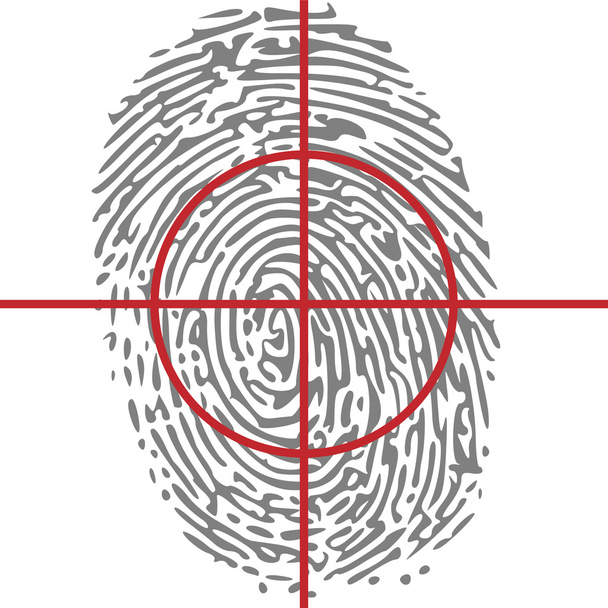 Target unique identity with thumbprint - Vector, Image