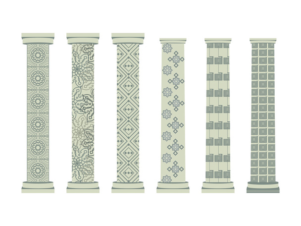 Coluna. Doric, estilo romano. Conjunto de colunas. Ilustração vetorial
. - Vetor, Imagem