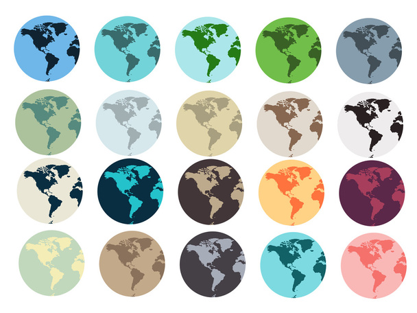 Bolygó Föld. Földi globe ikonok elszigetelt. - Vektor, kép