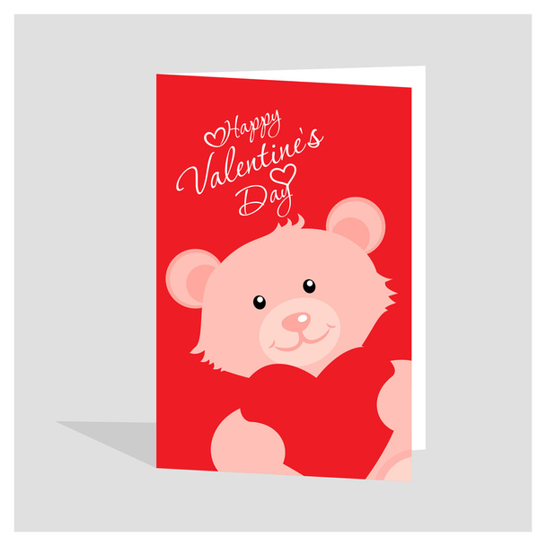 Valentine background with teddy bear - ベクター画像
