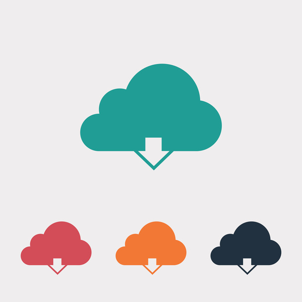 Cloud computing download icon  - Vector, Image