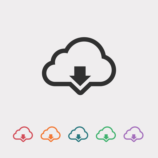 Cloud computing download icon  - Vektor, obrázek