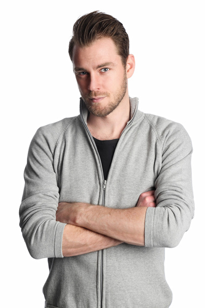Focused man in grey shirt - Fotó, kép