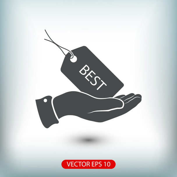 Hand with BEST tag icon - ベクター画像