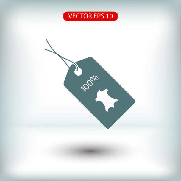 100% leather tag icon - Vector, imagen